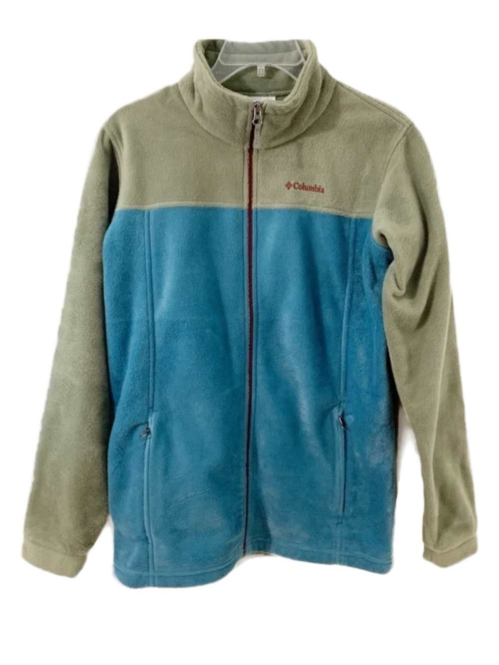 Columbia Boys XL Steens Mountain Two-Tone Full Zip Fleece Jacket Mock Neck